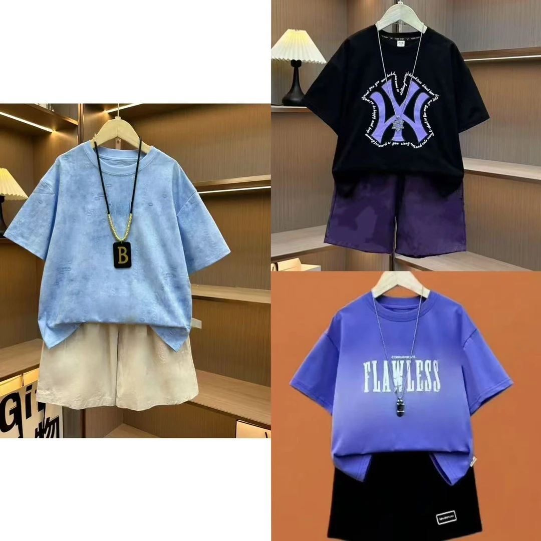 TT【3套6件】男女童夏款短袖POLO大童亲子不会热【不含包】