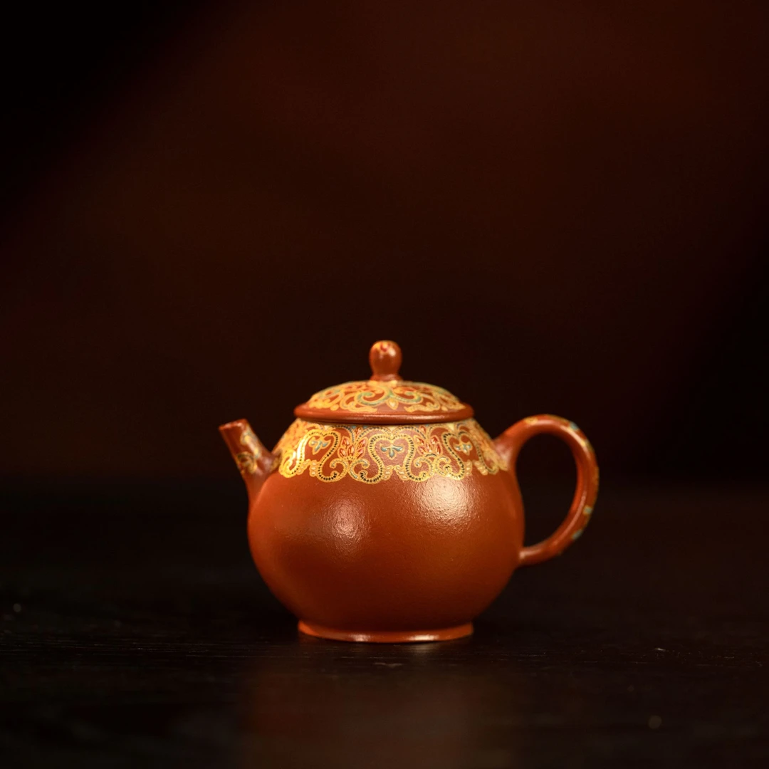 《合仲》珐琅玉笠 朱泥大红袍 宜兴紫砂壶 原矿紫砂泥