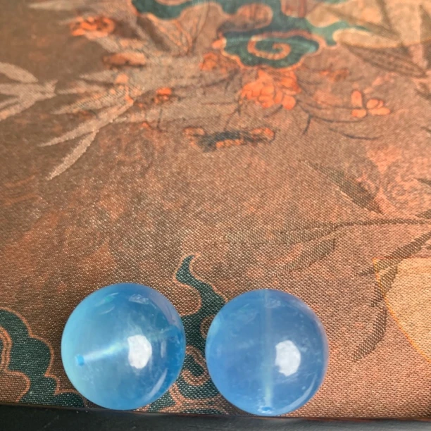 含辰砂工艺品海蓝宝单珠17 DZ27 多样性发其一