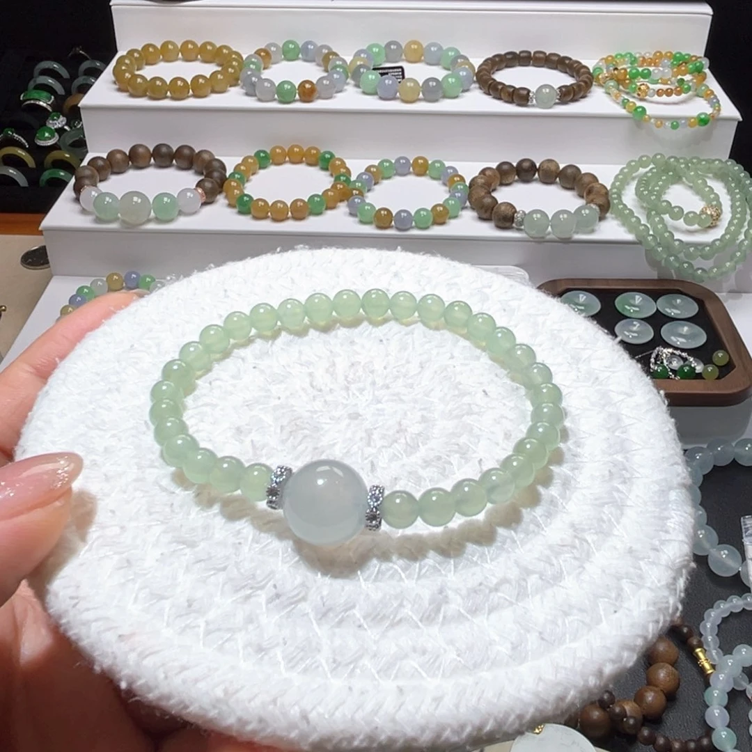 未镶嵌翡翠手链翡翠珠子