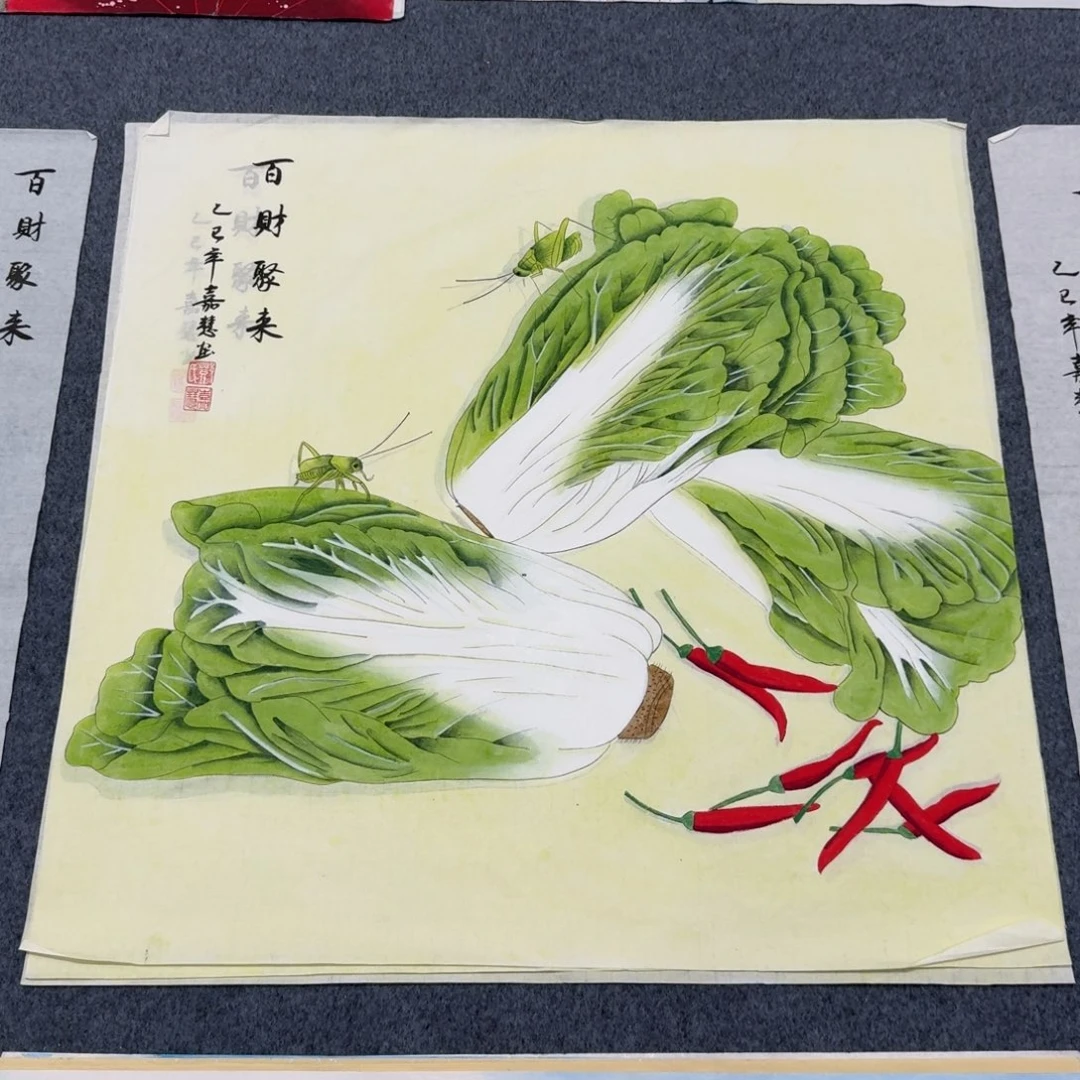 国画四尺斗方70X70纯手绘作品