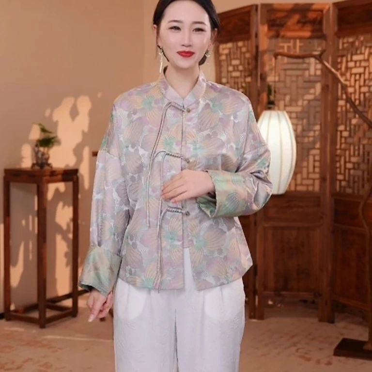 【云裳】立领中式女士盘扣上衣外套8927