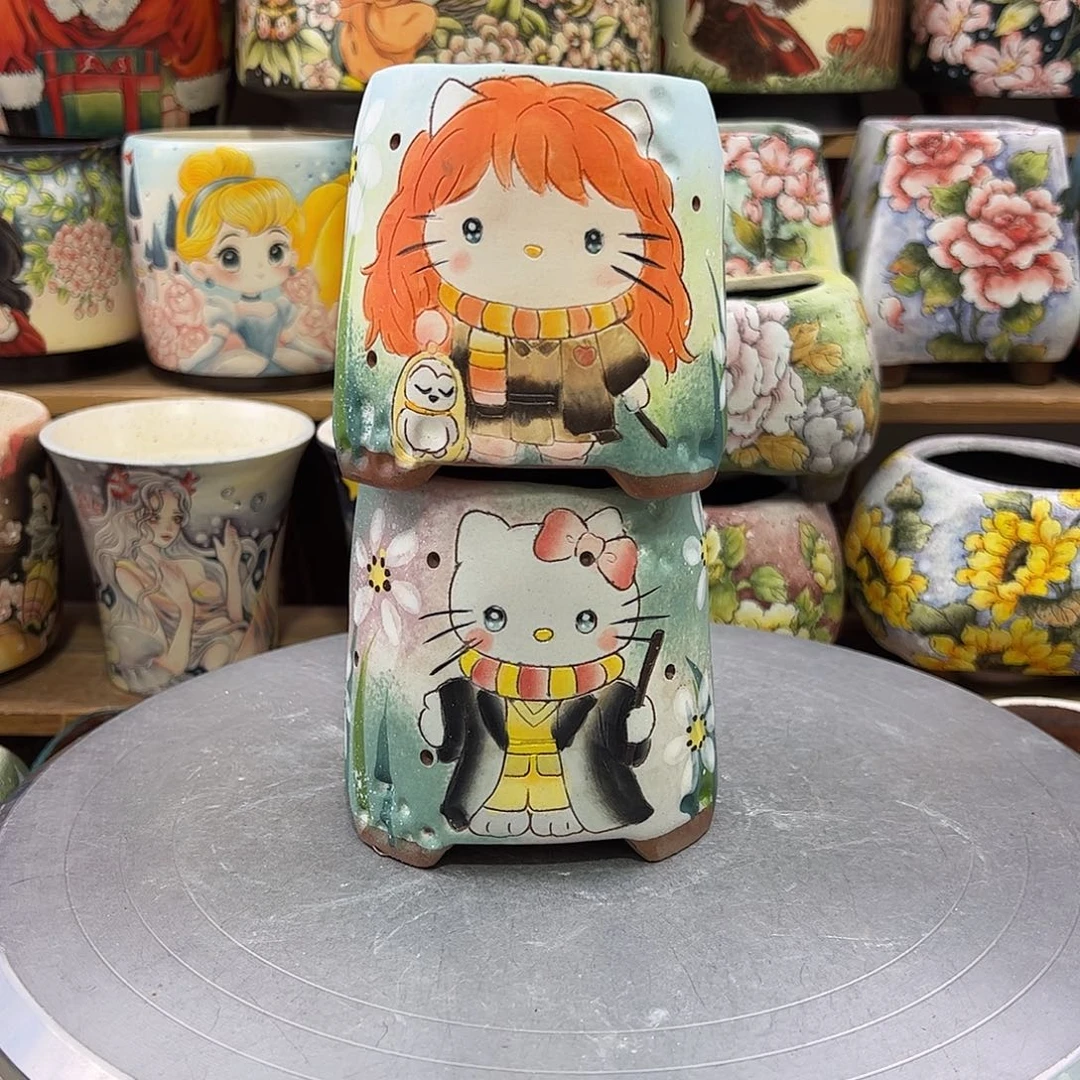 景德镇炫彩手绘口7高9.5