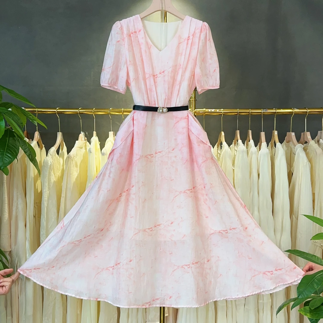 【RG6321】2025年新款气质轻奢时尚休闲优雅显瘦韩版不规则连衣裙