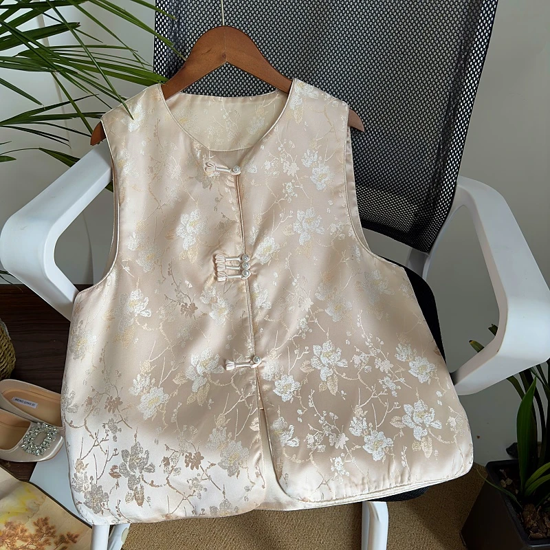 【梅雪争春】春季新国风马夹织锦提花文艺复古新中式马甲女上衣