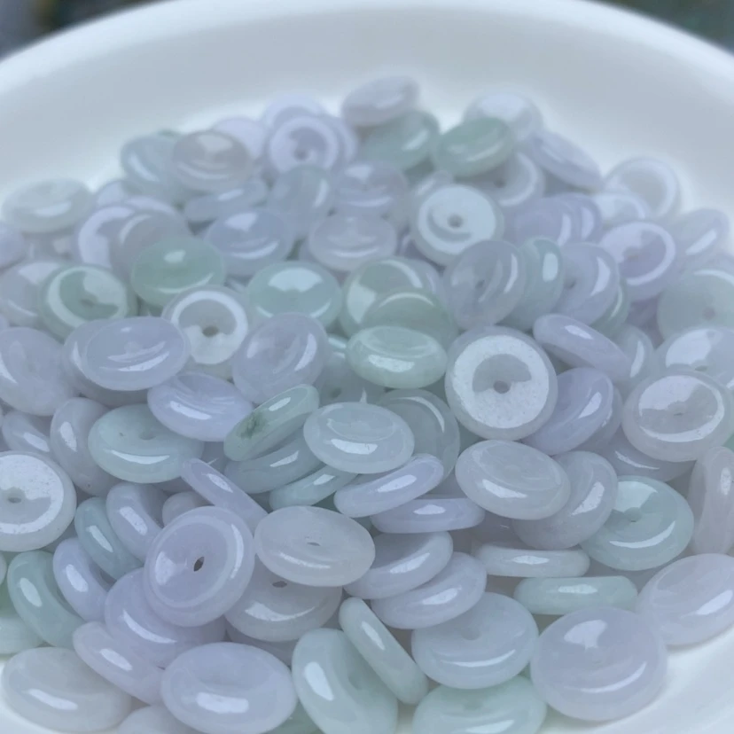 【闪购商品】翡翠手链未镶嵌卡9冰淡紫淡青平安扣50个