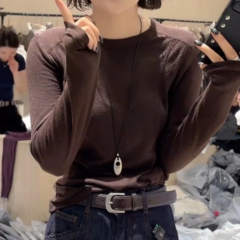 秋季常规显瘦长袖圆领打底T恤LK2506207