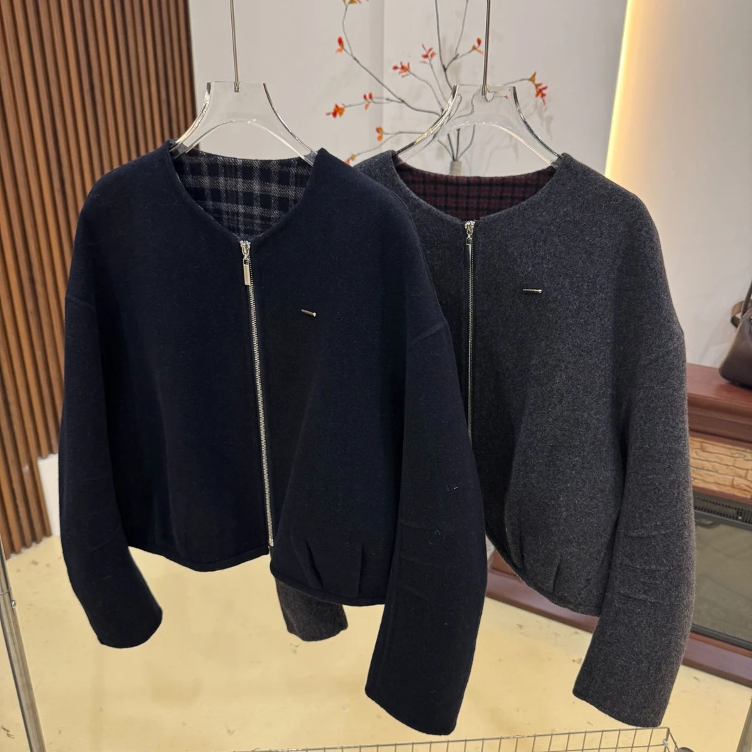 李大美【宠粉福利】秋冬新款兔毛+桑蚕丝+绵羊毛大衣外套-F6033