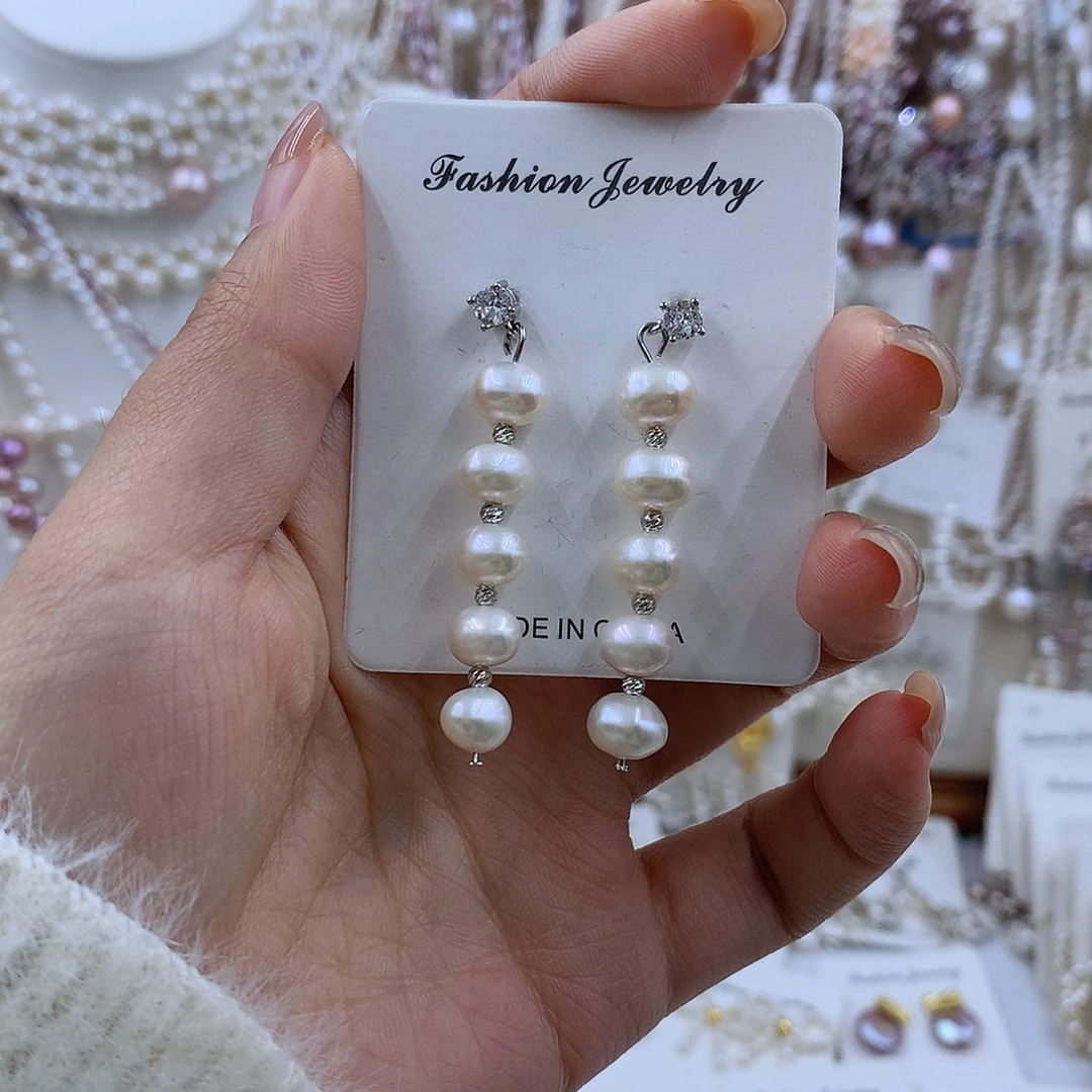 项链银S925镶嵌淡水珍珠