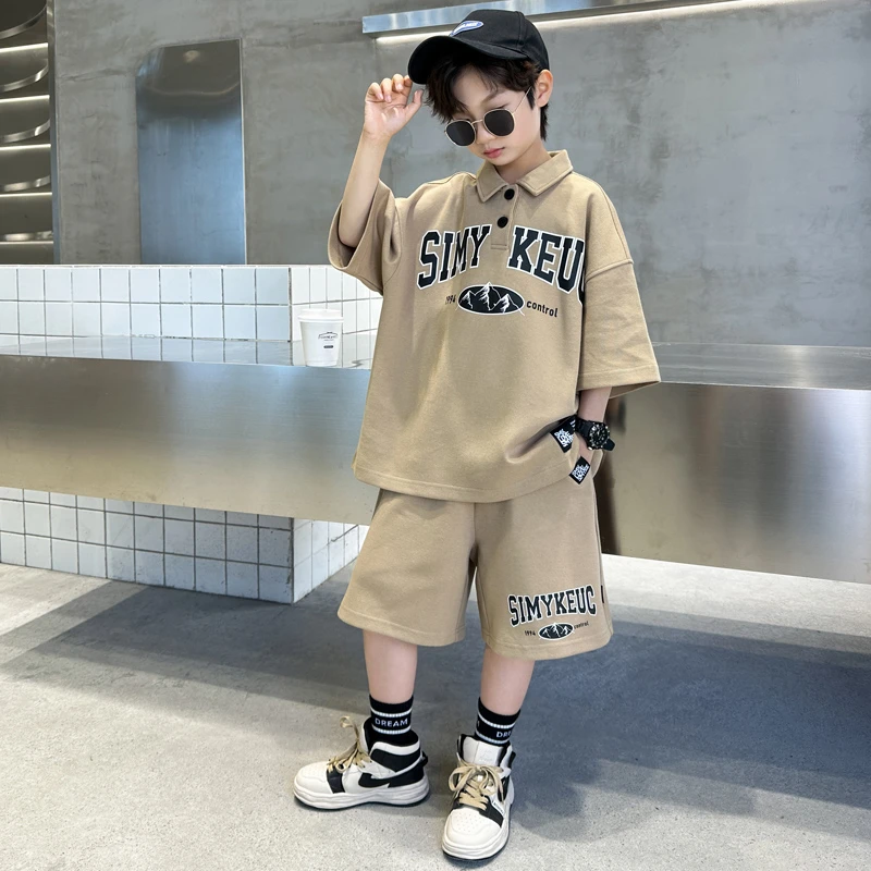 男童夏装短袖套装新款儿童夏季运动篮球服YM230028