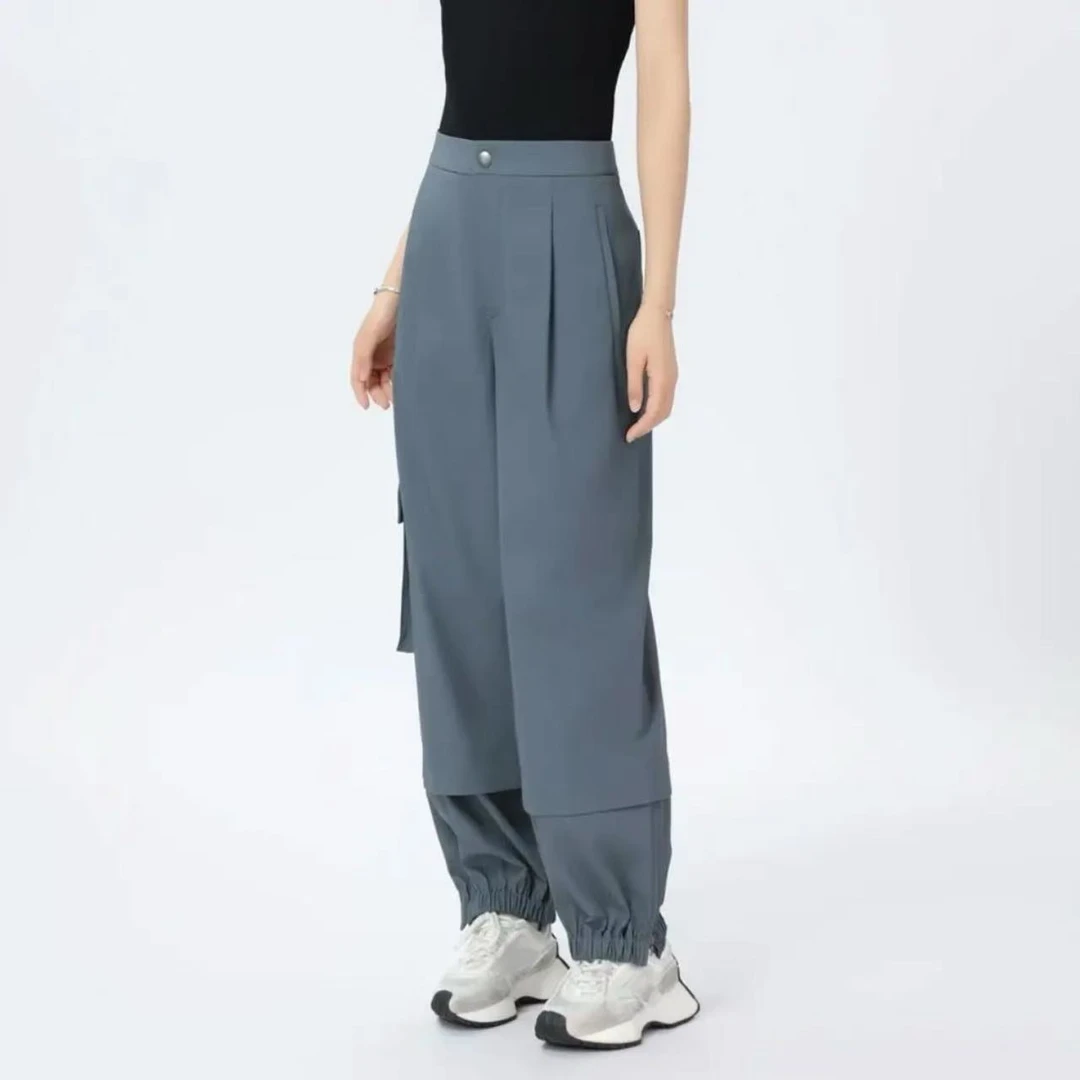 AMASS/阿玛施新款遮肉工装裤时尚百搭垂感显瘦休闲裤5100487