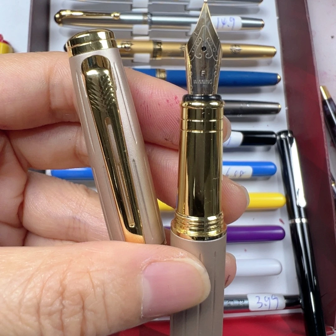 便携式香槟金色古典文26搭配金色笔尖
