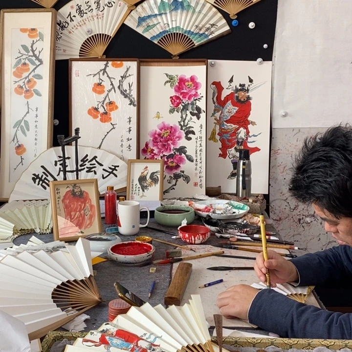 国画?****愁孙老师扇面18方