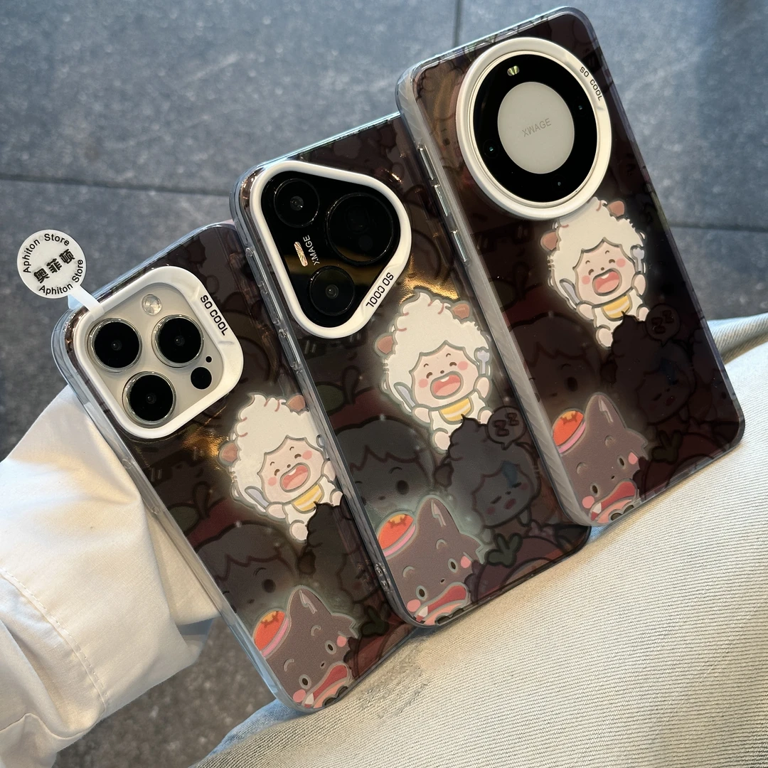 奥菲顿可爱开心懒洋洋适用iphone16元气手机壳vivo华为oppo小米15