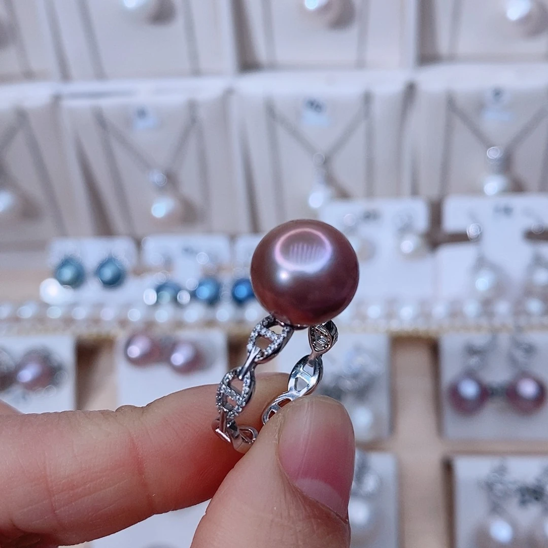 颈饰银S925镶嵌淡水珍珠