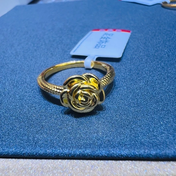 【莹莹专享】足金999 玫瑰花 ZP 0.73   16# 纳金添福