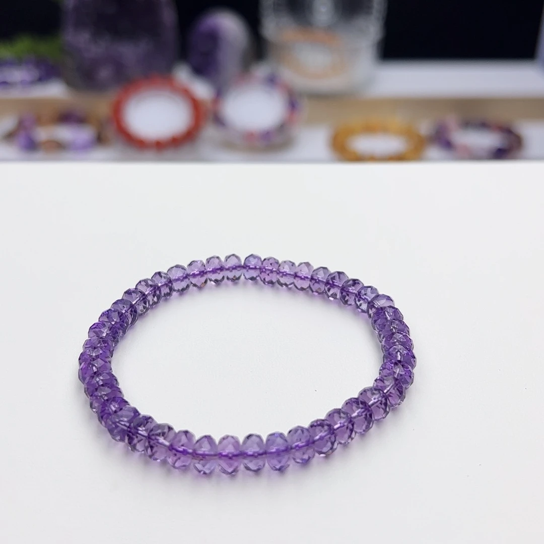 水晶手链未镶嵌紫水晶6.5mm左右