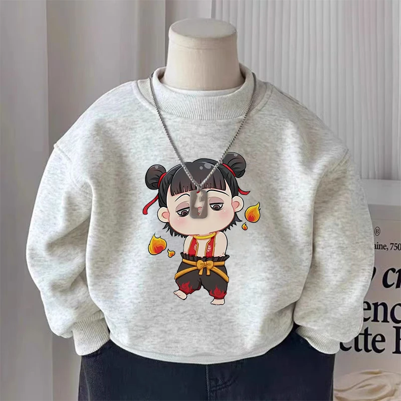 2025新款洋气百搭国潮圆领卫衣初春男女童薄款oversize慵懒风上衣