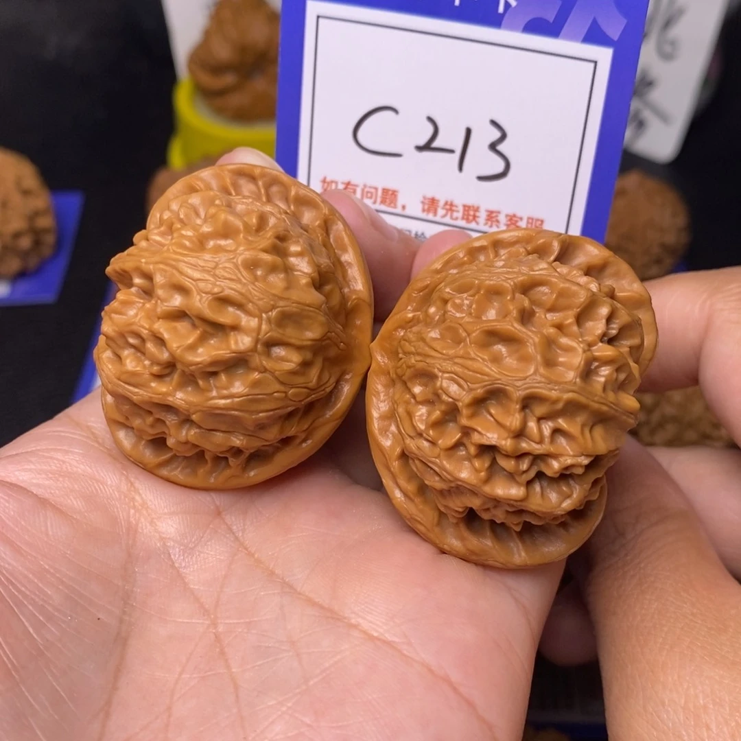 文玩核桃把件44桃心宫灯c213