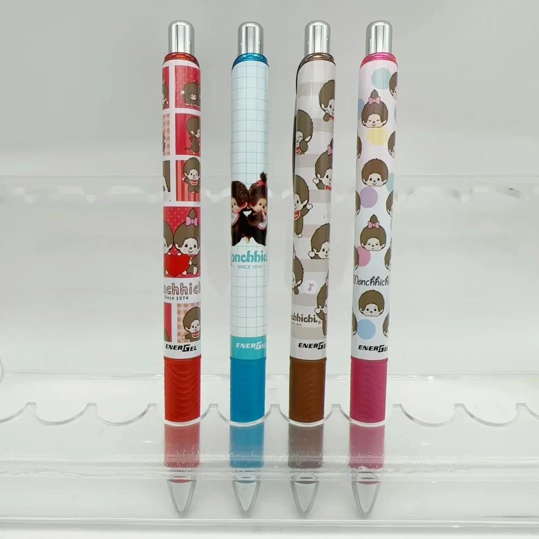 【新品4支】派通BLN75蒙奇奇限定款0.5mm速干按动黑色中性笔大马猴