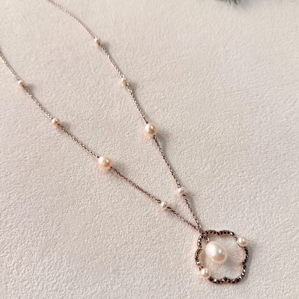 【六六中古】孤品s925淡水珍珠项链te5518链长45-50