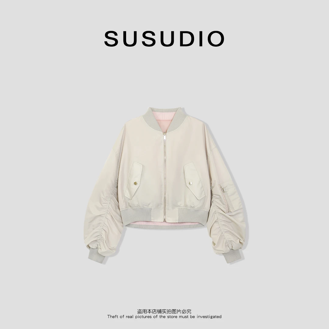 SUSUDIO③ 复古飞行员 新款百搭棒球服外套70017