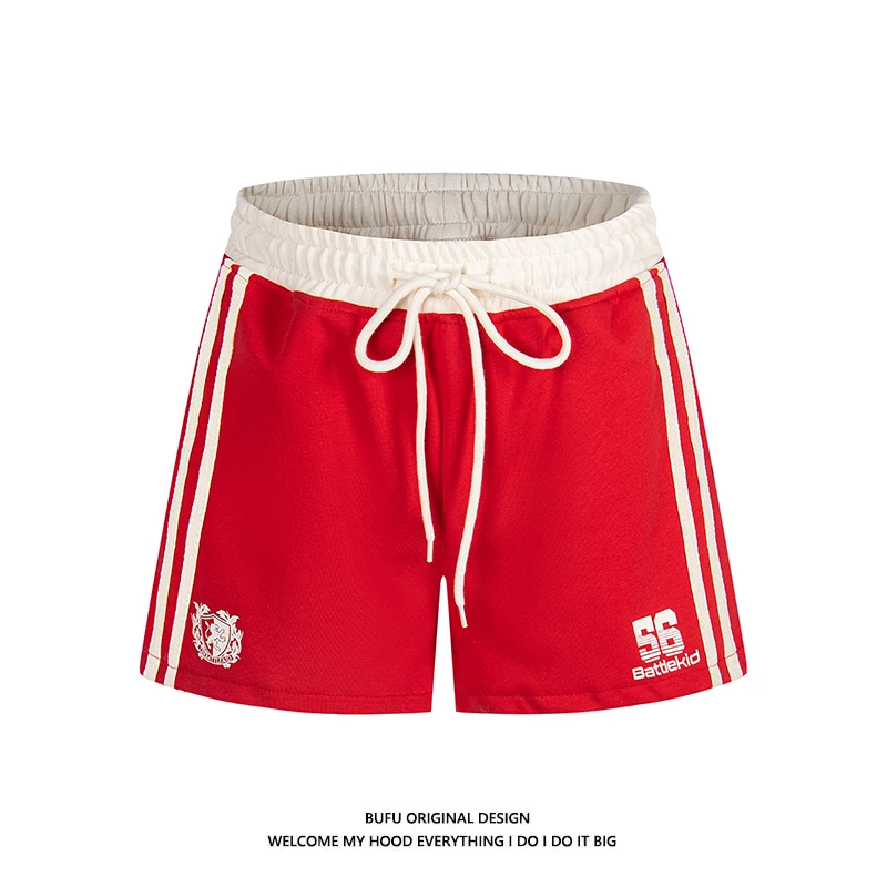 JIEXIYOU美式复古休闲叠穿辣妹风织带热裤跳舞低腰运动短裤女夏季