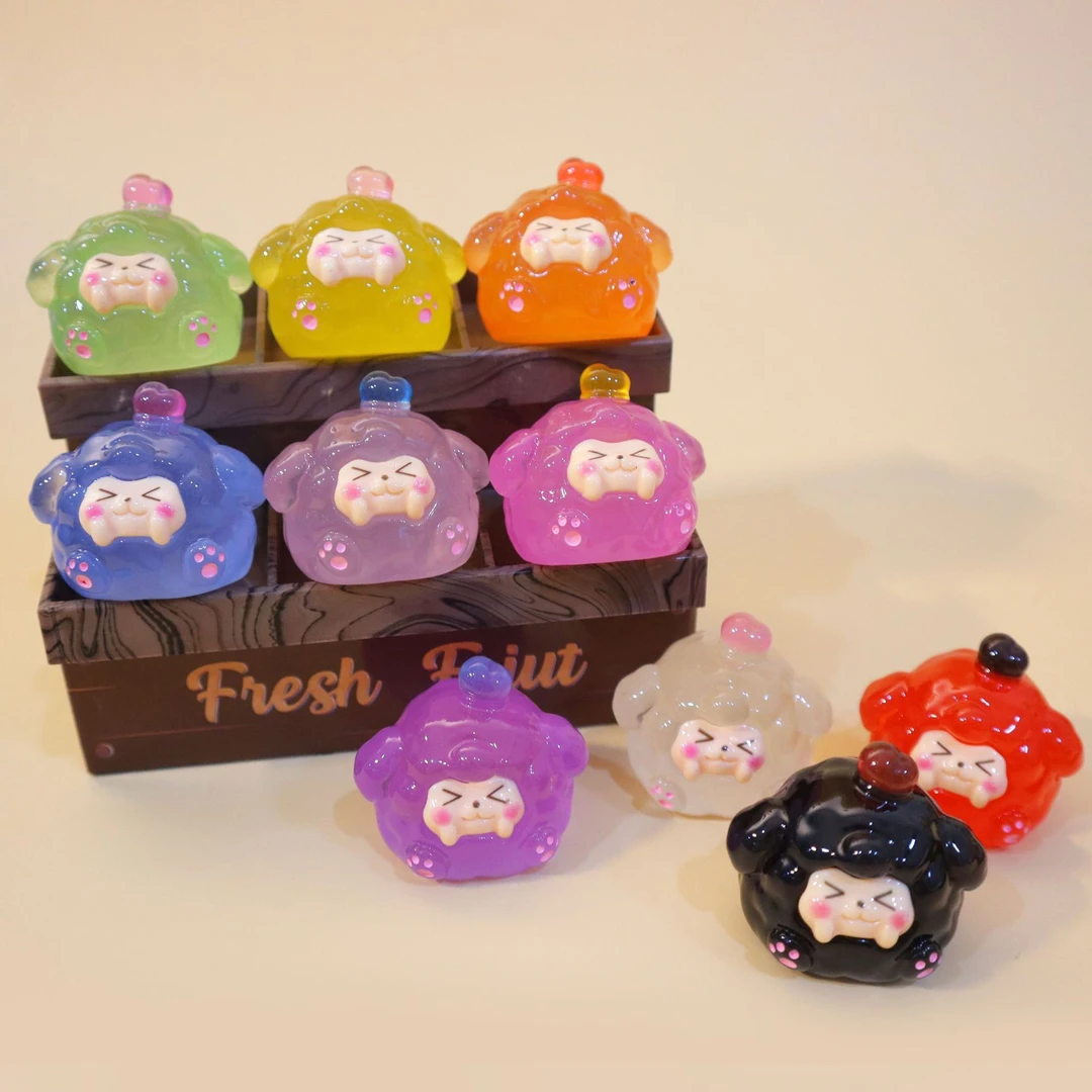 卡通大号立体夜光福气团子可爱摆件饰品