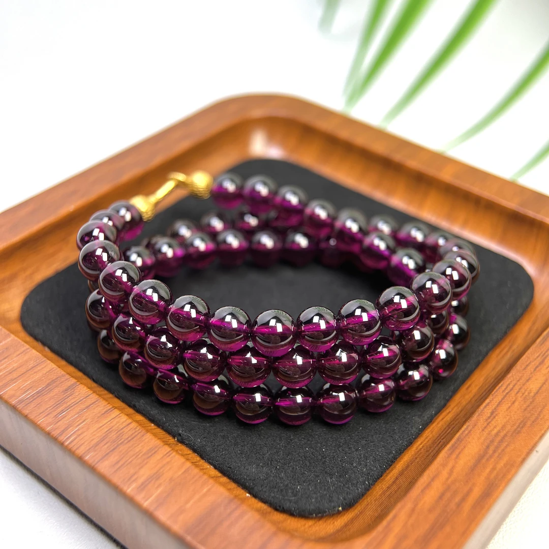 高货巴西紫牙乌石榴石项链6mm+ YS-5694