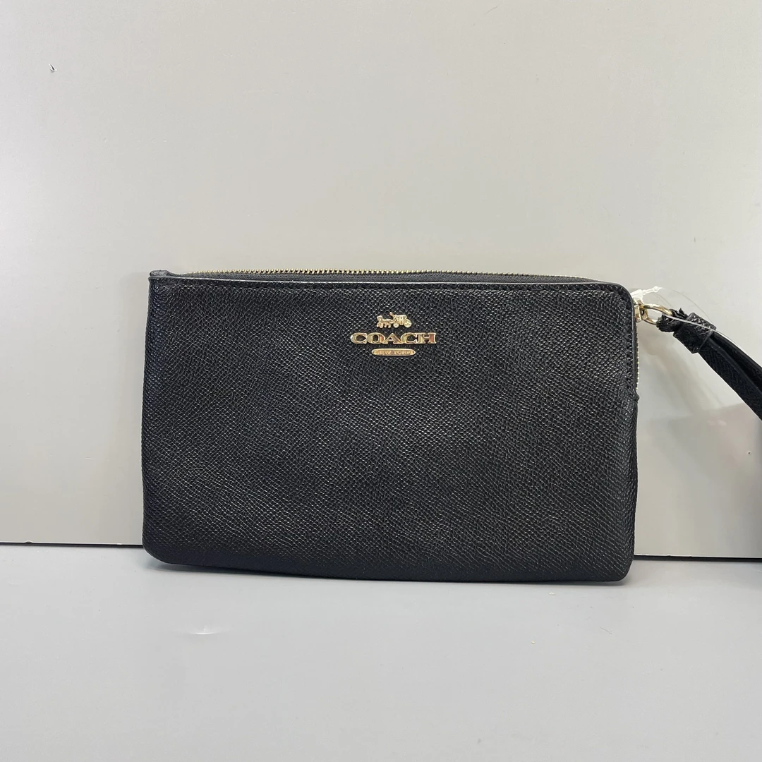 95新 COACH/蔻驰 黑色手腕包20*12*1cmE032214
