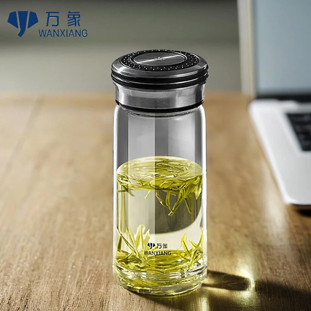 万象玻璃杯单层双层耐热加厚男士商务办公室家用泡茶便携V70/U71