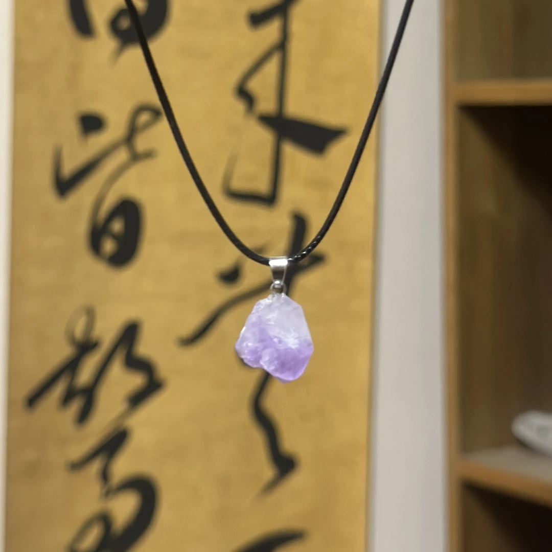 天然紫水晶原石项链