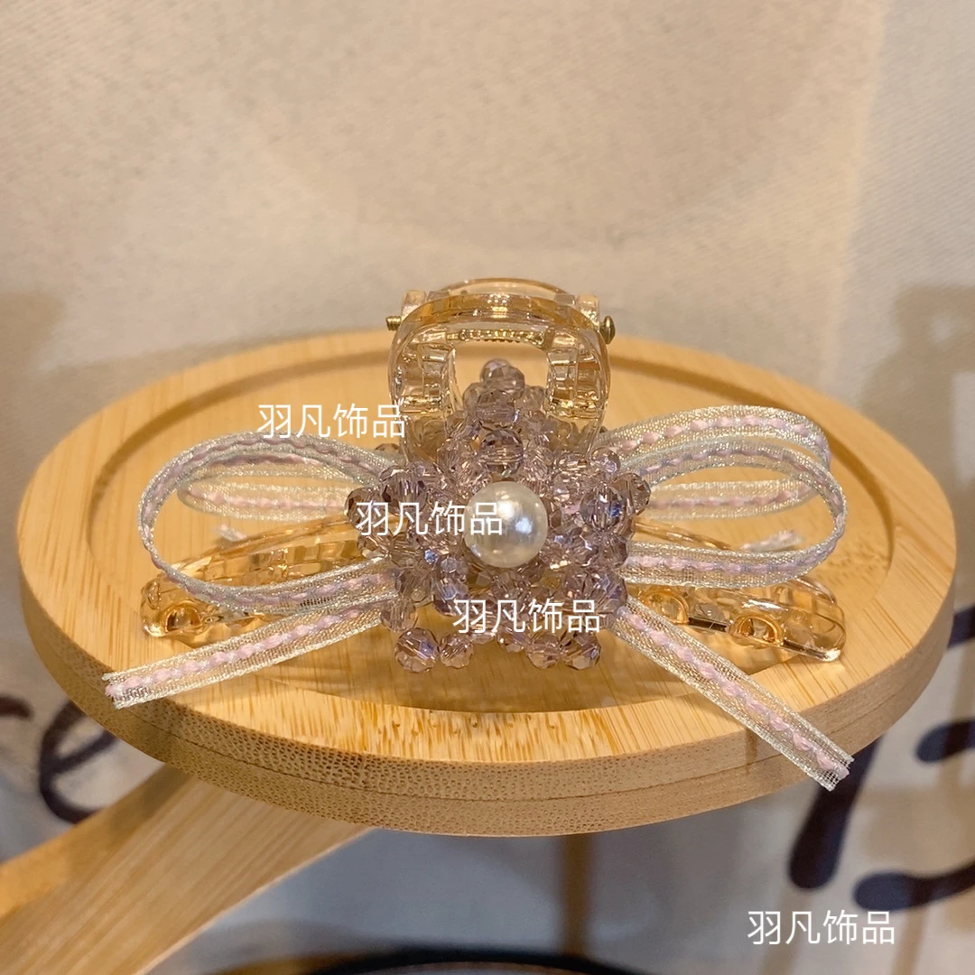 原创2453超仙重工蝴蝶结流苏半披发夹精致百搭适合后脑勺佩戴