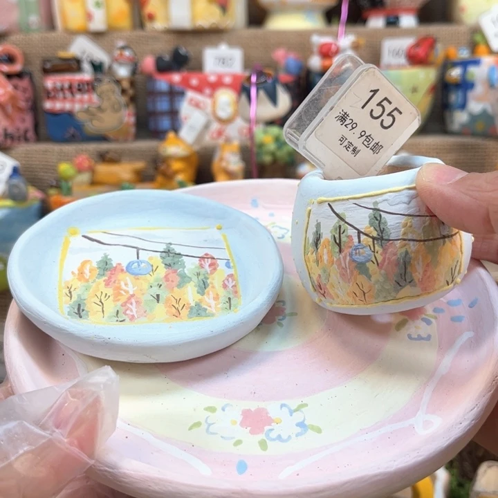 155风景套装花盆手绘