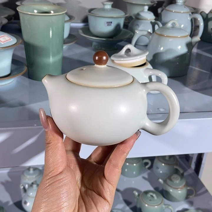 瓷片恒*微瑕月白西施壶888