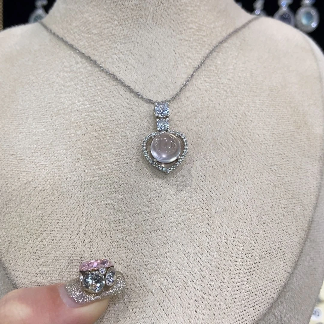 颈饰银S925镶嵌芙蓉石