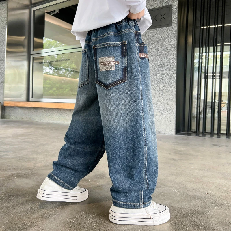【多款上新】男童牛仔裤2025新款春秋中大童长裤儿童休闲裤子宽松潮