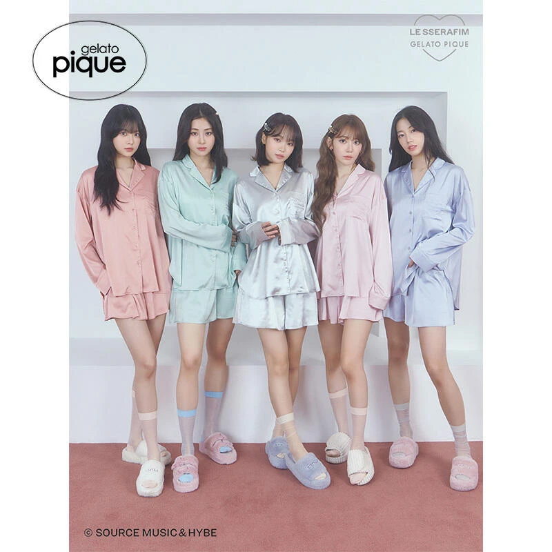 gelato pique25春夏新品女团联名缎面纯色衬衫睡衣套装PWFT251345