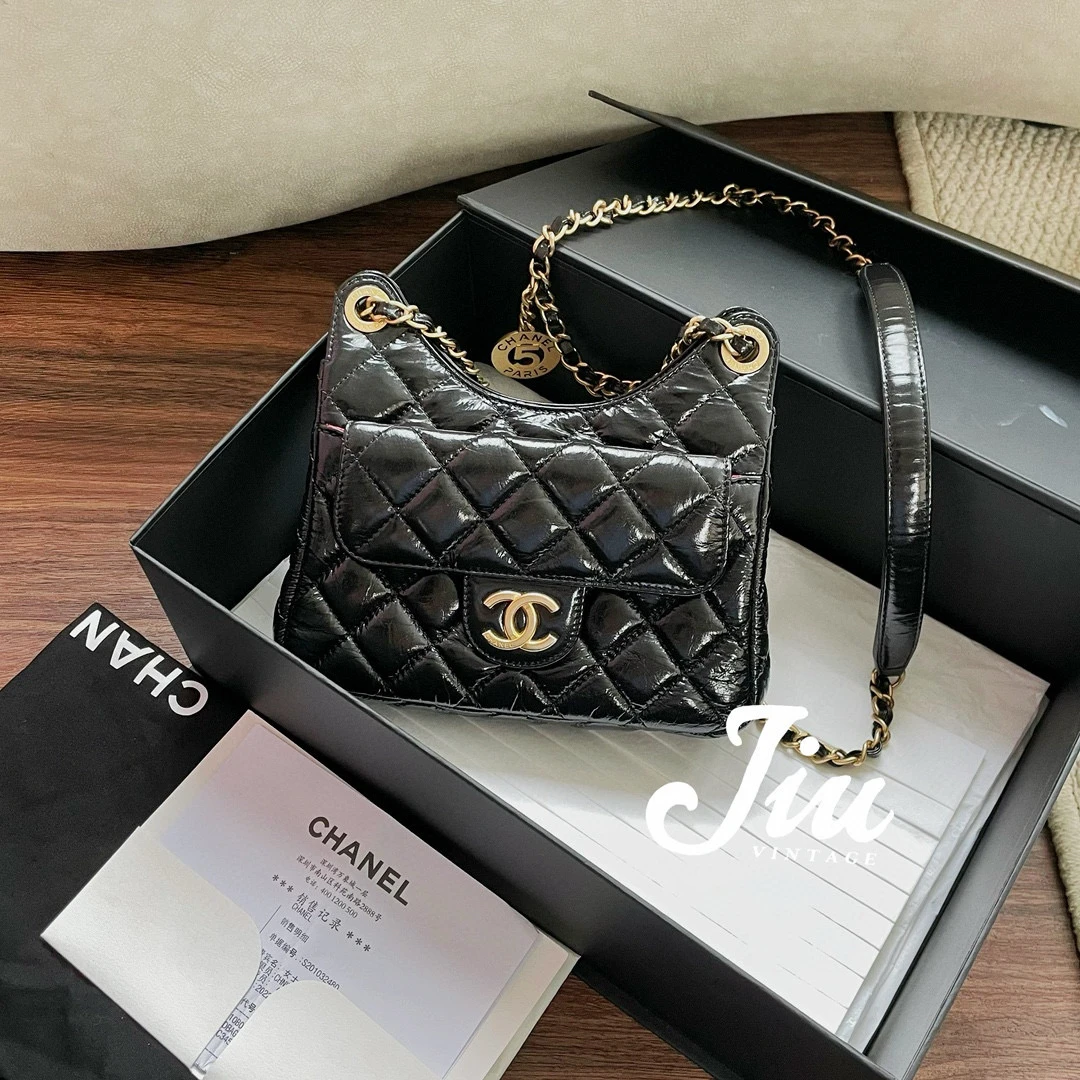 99新 Chanel/香奈儿 23C黑金牛天猫精灵小号肩带JM2-7659