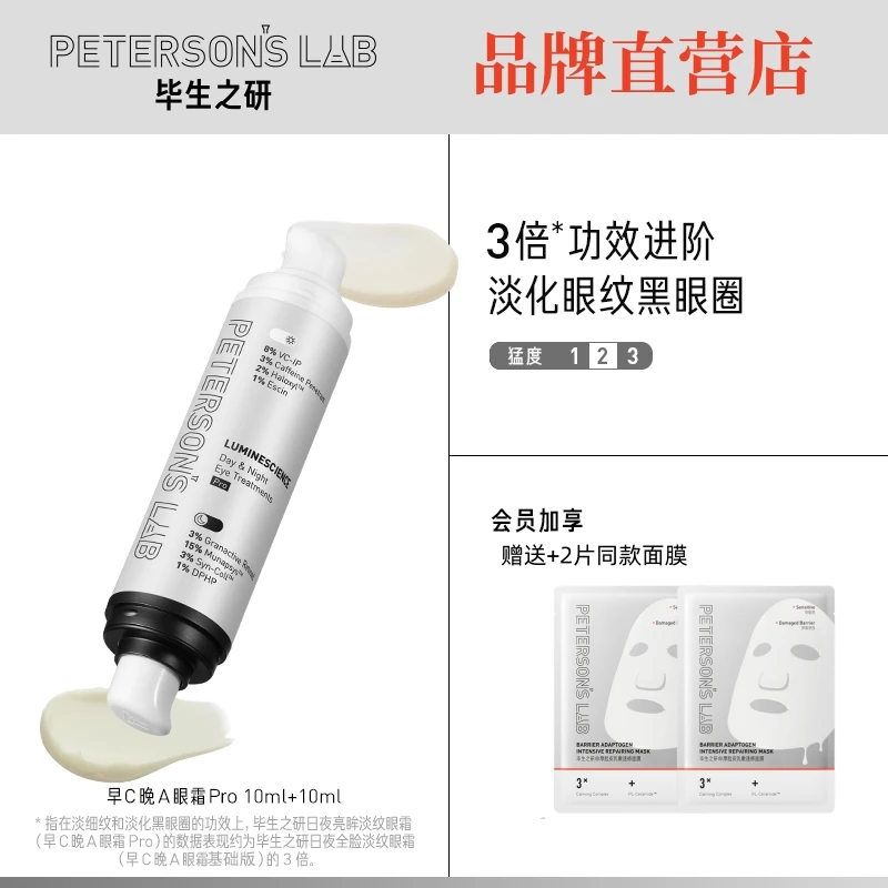 毕生之研早C晚A眼霜组合淡化黑眼圈细纹A醇VC眼部精华毕生之妍