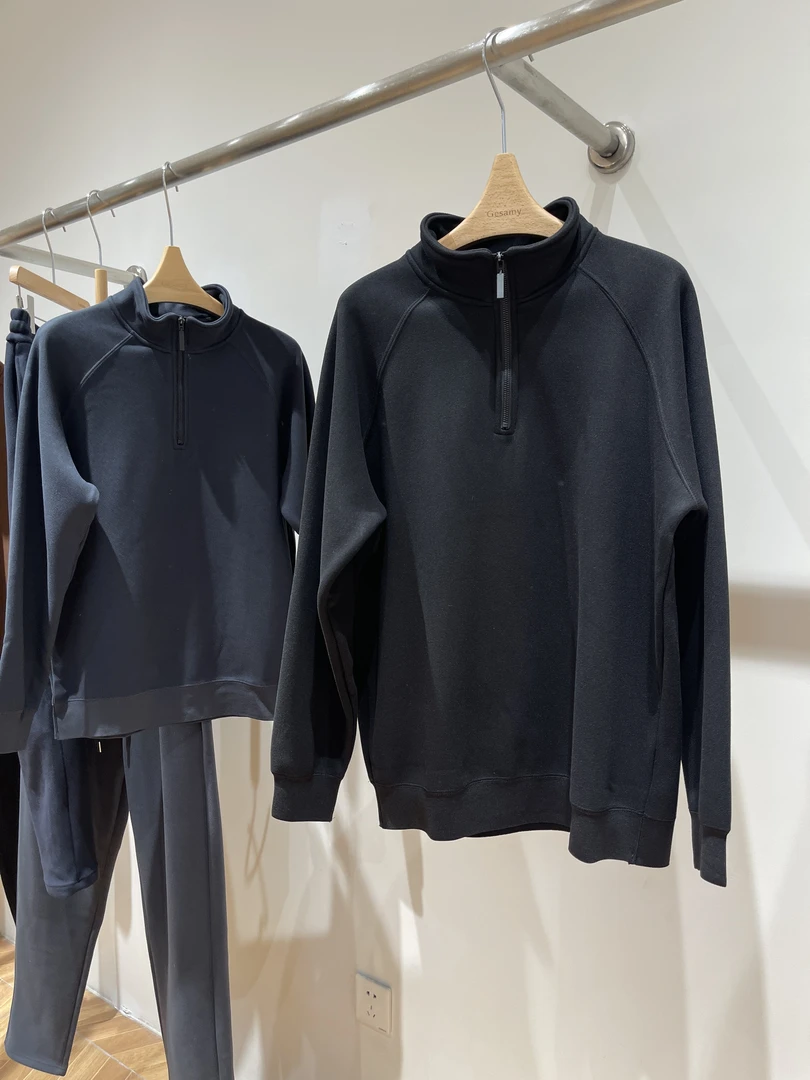 男士半拉链加绒卫衣