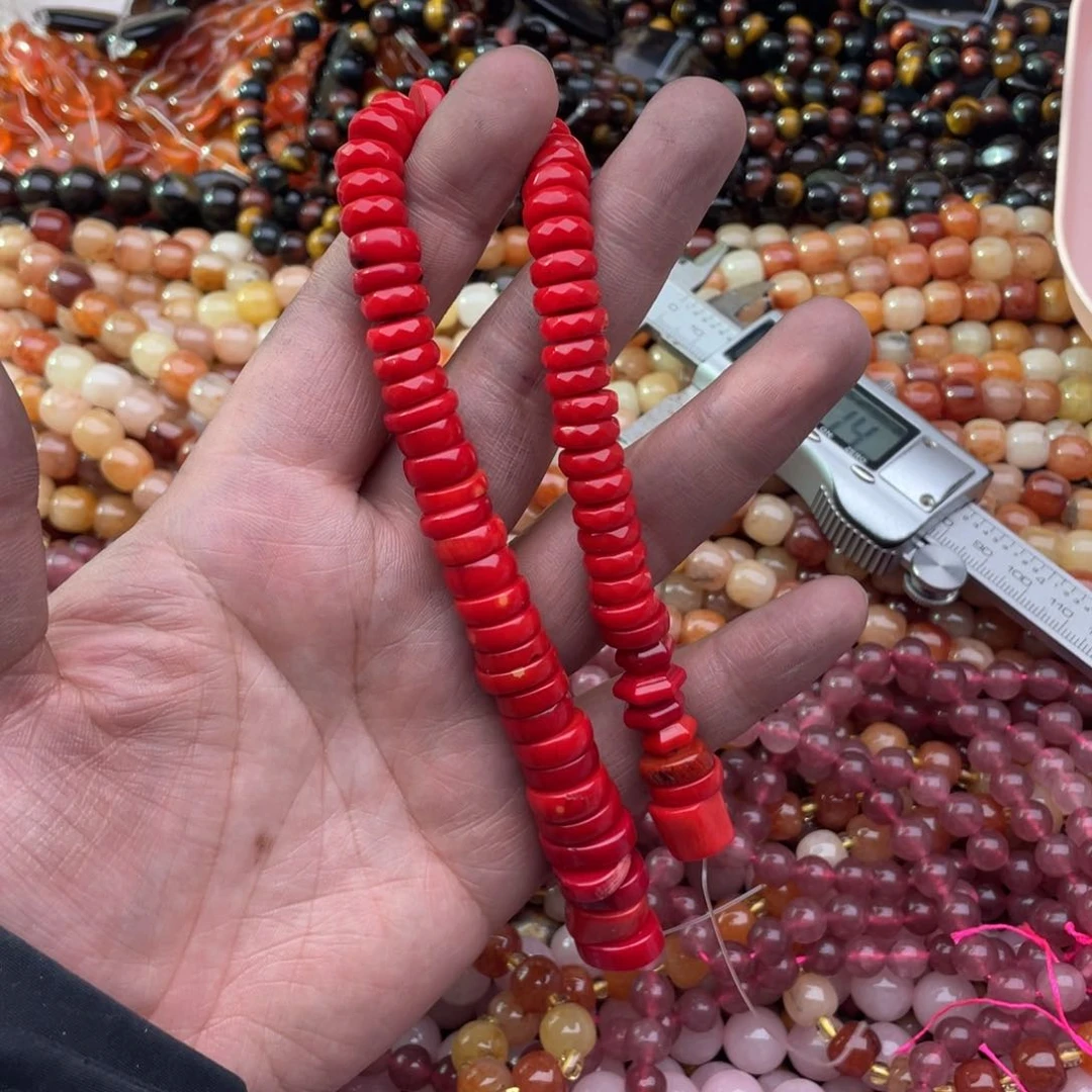 玛瑙/玉髓珠宝半成品未镶嵌一条装红精灵混珠