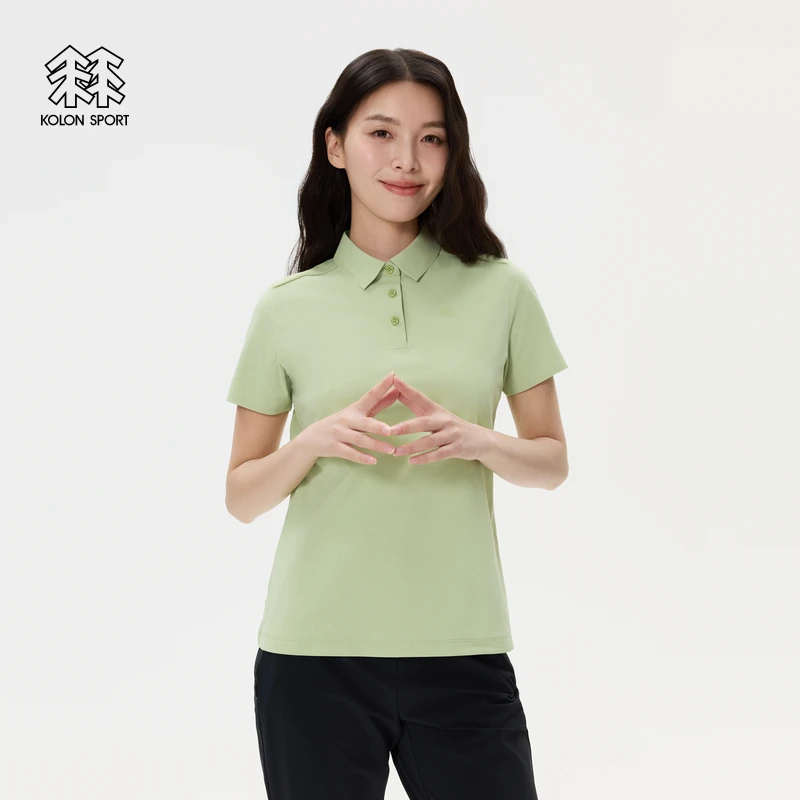 KOLON SPORT可隆女士SECO吸湿速干T恤防晒UPF50+抗菌短袖POLO衫
