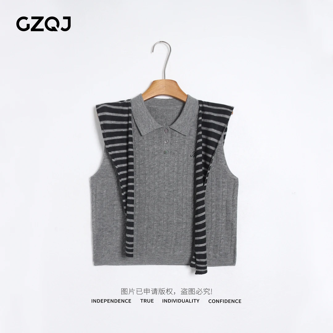 老琴私服【斑驳书院】欧若风时尚韩版披肩针织背心女季新款 7220