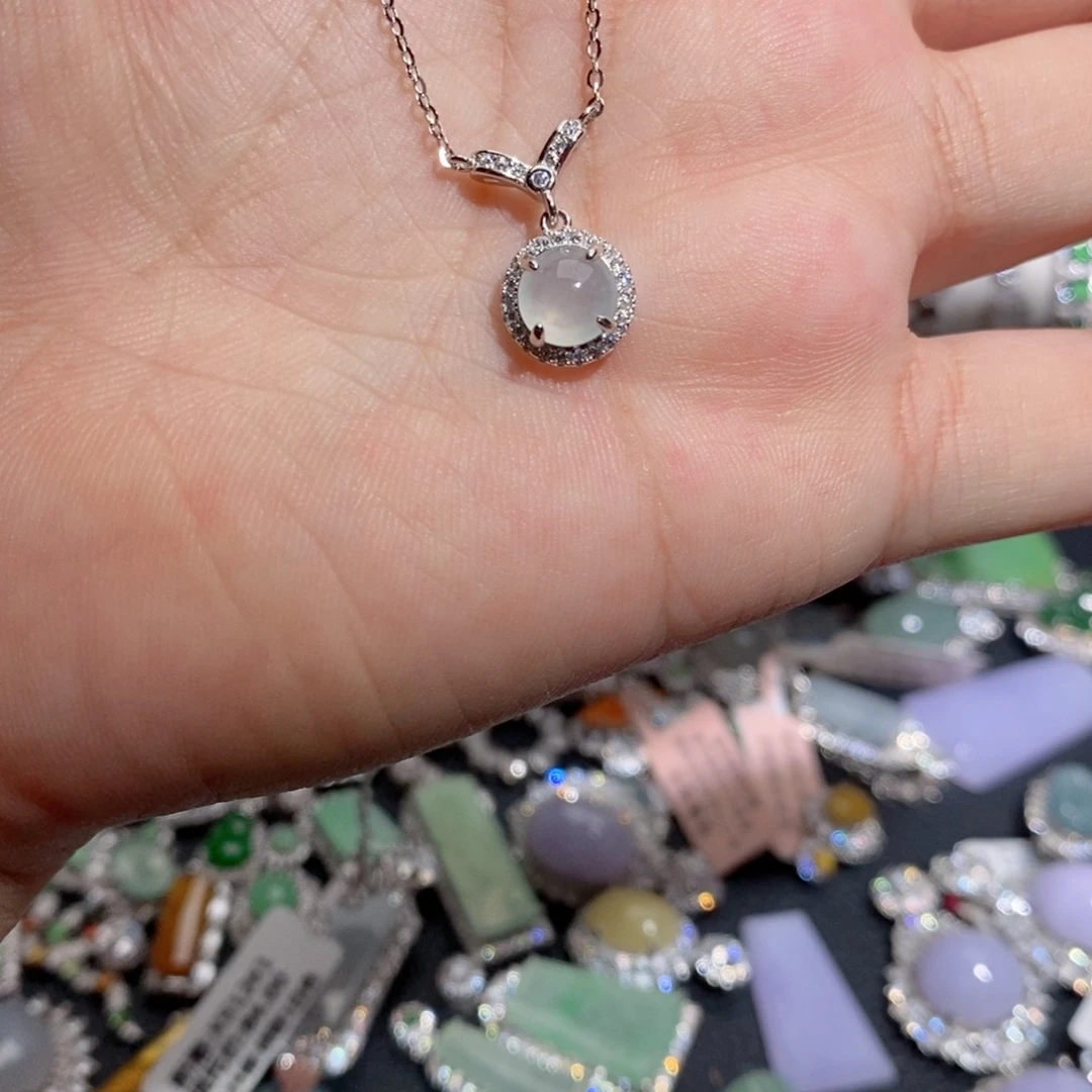 翡翠银S925镶嵌颈饰k k k k