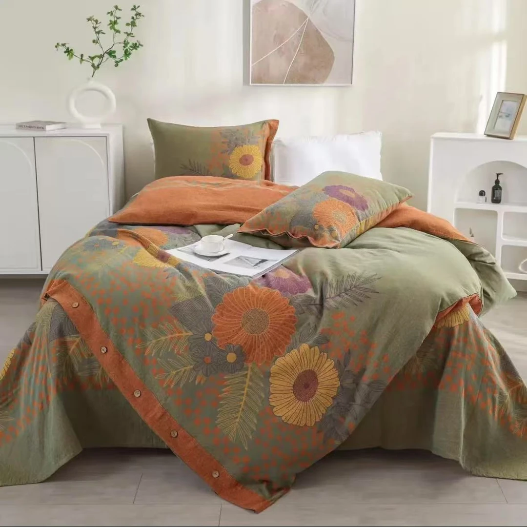 【MS】纯棉双层纱四件套--万花园（标准）