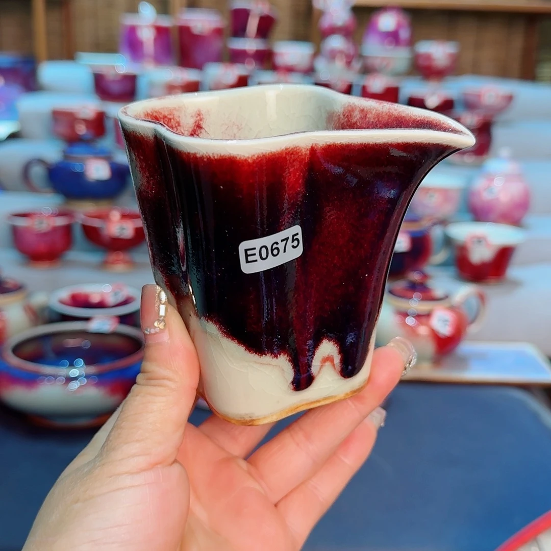 瓷片微瑕钧瓷主人杯摆件工艺品