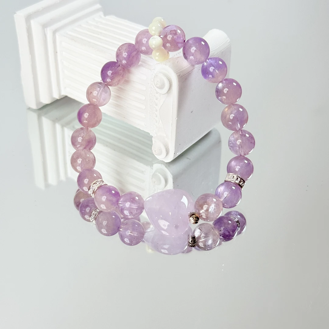 【紫爱心】紫水晶手串8mm面小仙多样性发其一Z