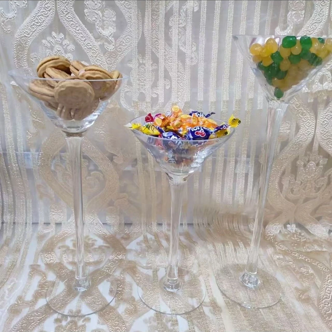 （新疆西藏包邮）欧式鸡尾型玻璃高脚杯套装（尺寸25×30×35厘米）