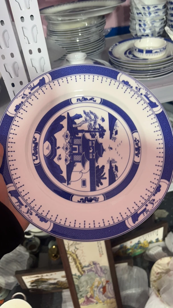 景德镇陶瓷梧桐10寸大平盘 红